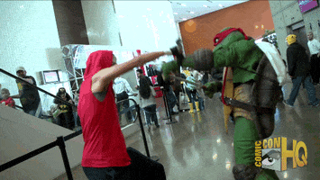 teenage mutant ninja turtles cosplay GIF by Comic-Con HQ