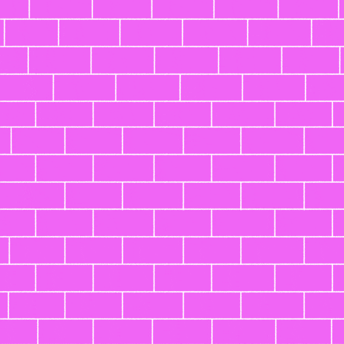 Digital art gif. A giant yellow fist punches through a pink brick wall. The hand then turns into a thumbs-up with a small smiley face on the thumb. Good job!