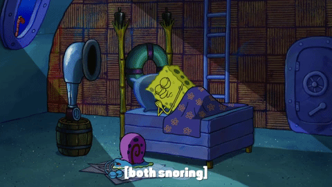 spongebob sleeping gif
