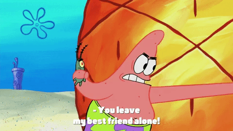 alone gif spongebob