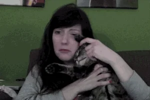 cat lady crying GIF by alixmcalpine