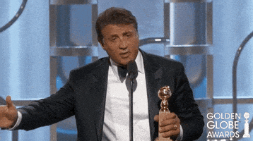 sylvester stallone salute GIF by Golden Globes