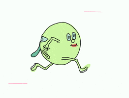 strawberry cartoon run. facebook GIF