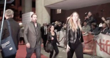 leighyoung red carpet tiff nicolas cage mom and dad GIF