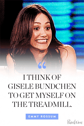 purewow inspiration working out treadmill emmy rossum GIF