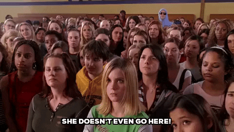 She Doesnt Even Go Here Mean Girls GIF by filmeditor - Find & Share on GIPHY