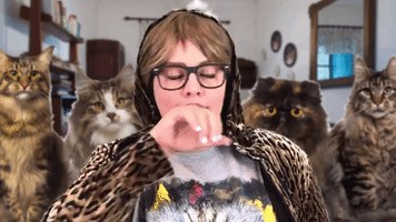 Licking Cat Lady GIF
