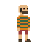 rift pixel art gun beard Sticker
