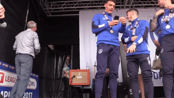 celebration fail GIF by Portsmouth Football Club