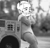 vivalababyhead music cat baby chill GIF