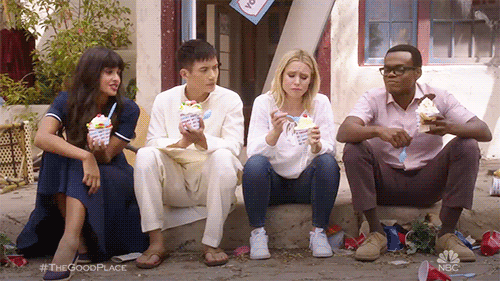 Image result for the good place group gif
