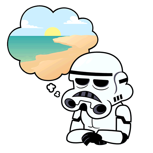 Cane vacation sea dreaming stormtrooper Sticker