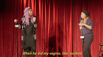 phoebe robinson when he did my vagina like quaked GIF by 2 Dope Queens Podcast