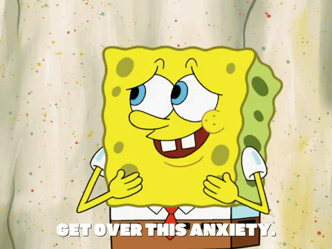 spongebob nervous gif
