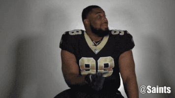 saints football thinking GIF by New Orleans Saints