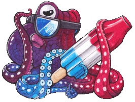 Ice Cream Art Sticker by OctoNation® The Largest Octopus Fan Club!