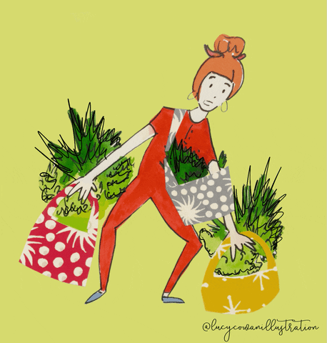 Shopping Spree GIF by Lucy Cowan Illustration