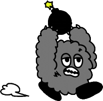 Bomb 走る Sticker by exizzleline