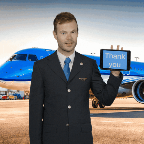 Cabin Crew Thank You GIF by KLM
