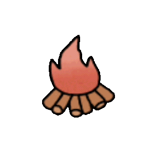 Camping On Fire Sticker by Luke Alexander