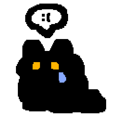 Sad Black Cat Sticker