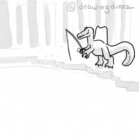 Dinosaur Fishing GIF