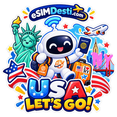 Travel Usa Sticker by Esimdesti