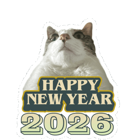 Happy New Year Cat Sticker