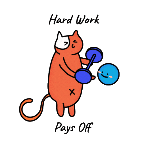 Cat Hard Work Sticker by Mindline.sg