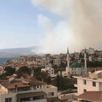 Wildfire Smoke Wafts Over Town in Southwest Turkey as Evacuations Continue
