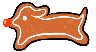 Gingerbread Man Dog Sticker by Stefanie Shank