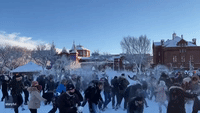 Snowball Fight Rages on National Mall in Washington