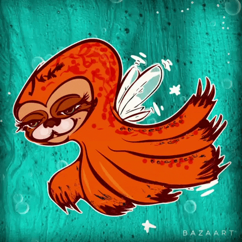 maadmurray animation illustration fairy sloth GIF