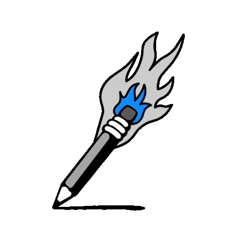 Fire Pencil Sticker