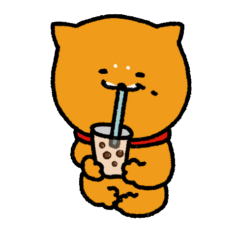 Bubble Tea Dog Sticker by shiba inu raku / 柴犬ラク
