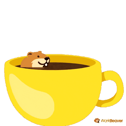 Cup Of Coffee Swimming Sticker by WorkBeaver