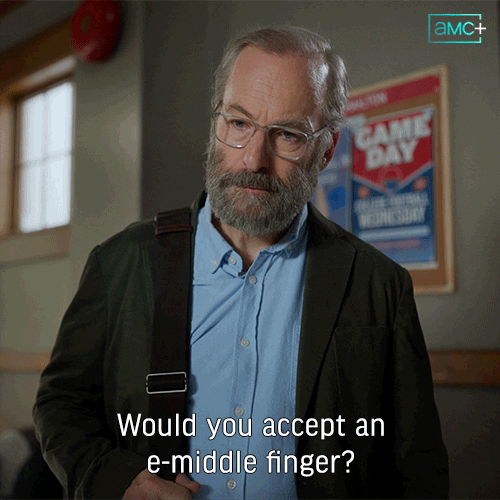 Bob Odenkirk Middle Finger GIF by AMC Networks