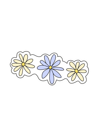 Flowers Drawing Sticker