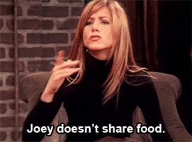 friends tv joey doesnt share food GIF