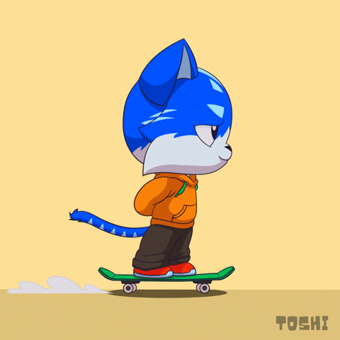 Cat Skating GIF by Toshithecat
