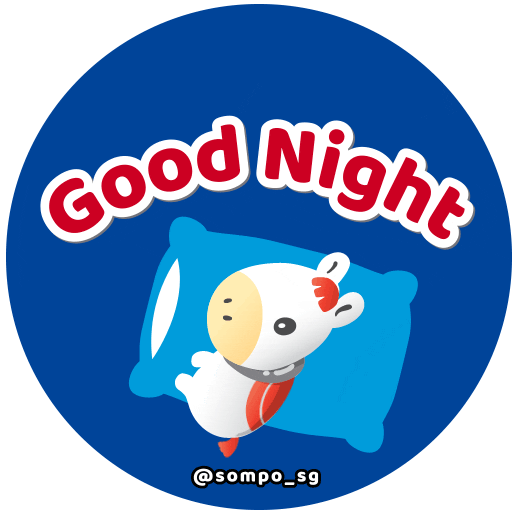 Tired Good Night Sticker by Sompo Singapore