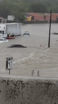 Emergency Crews Respond to Flooded Roads in Mesquite, Texas
