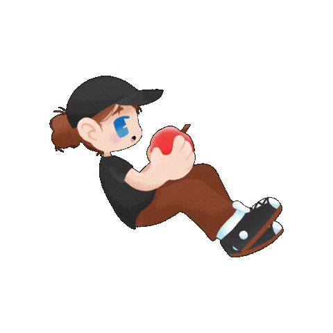 Every Little Step Apple Sticker by Iain Mannix
